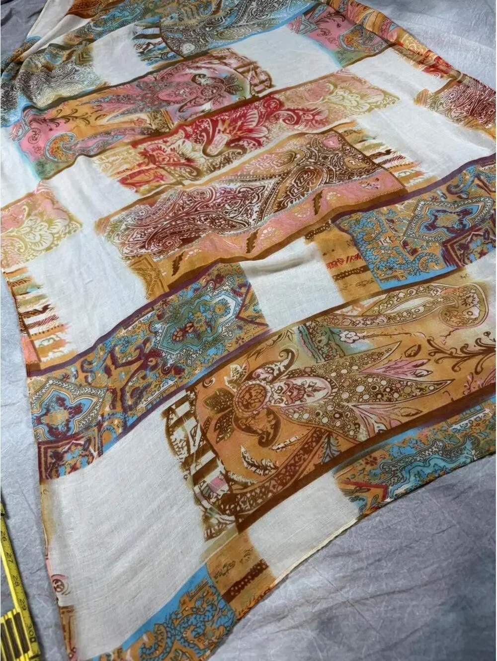 Oversized Boho Paisley Scarf 70x35 Patchwork Print Shawl Wrap
